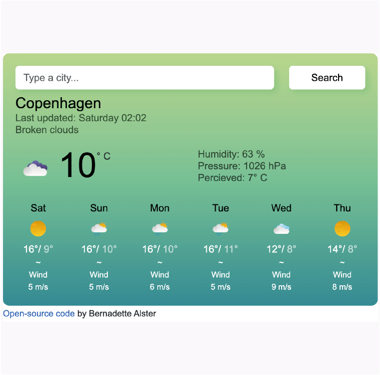 Weather app preview